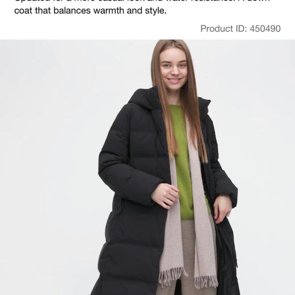 Uniqlo minimalist muted mauve down coat XS Euc